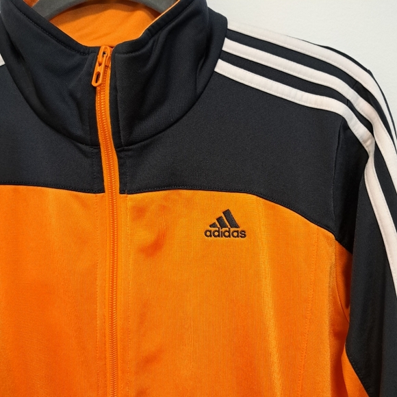 Adidas Orange Navy Blue Long Sleeve Full Zip Track Jacket Women's Size Large - Picture 3 of 6
